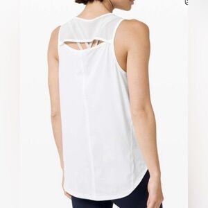 Lululemon Sculpt Tank White Relaxed Fit Mesh Back Size 6